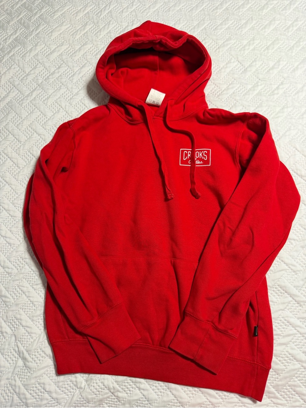 Crooks & Castles Red Men's Small Casual Streetwear Cozy Hoodie Sweatshirt